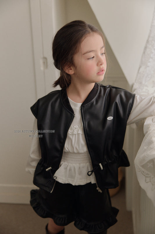 韓國童裝 26秋| ME50 String Leather Vest 皮背心 (80-140)
