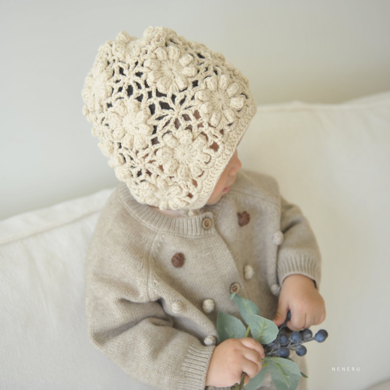 韓國童裝 | 帽仔 NN24001 KNIT BONNET - FLO | FLOWERKKOCH