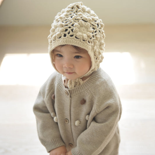 韓國童裝 | 帽仔 NN24001 KNIT BONNET - FLO | FLOWERKKOCH