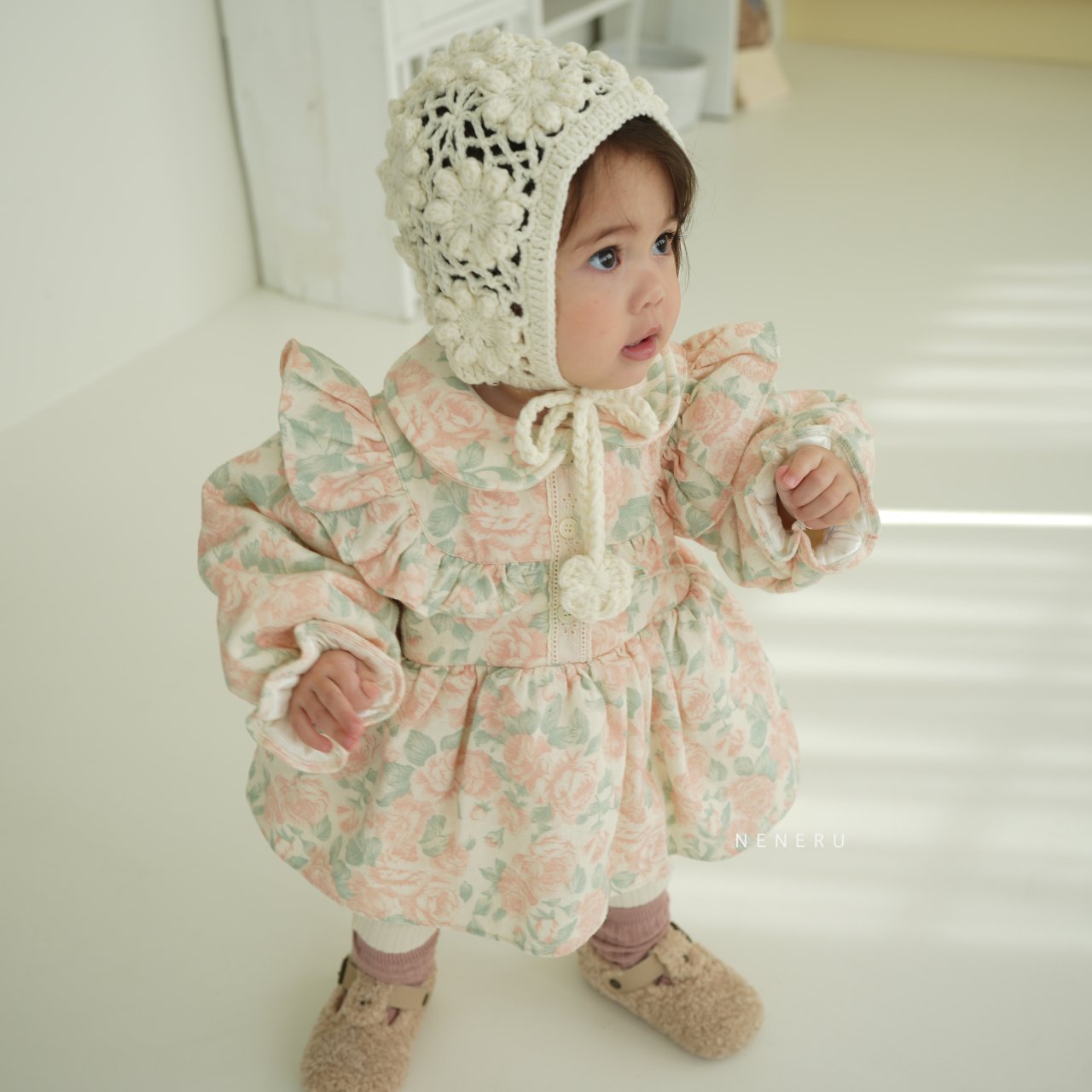 韓國童裝 | 帽仔 NN24001 KNIT BONNET - FLO | FLOWERKKOCH