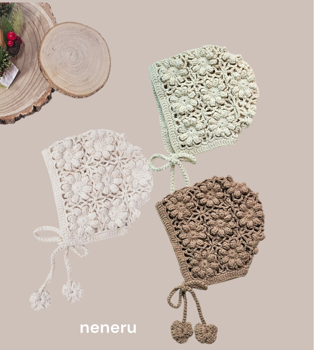 韓國童裝 | 帽仔 NN24001 KNIT BONNET - FLO | FLOWERKKOCH