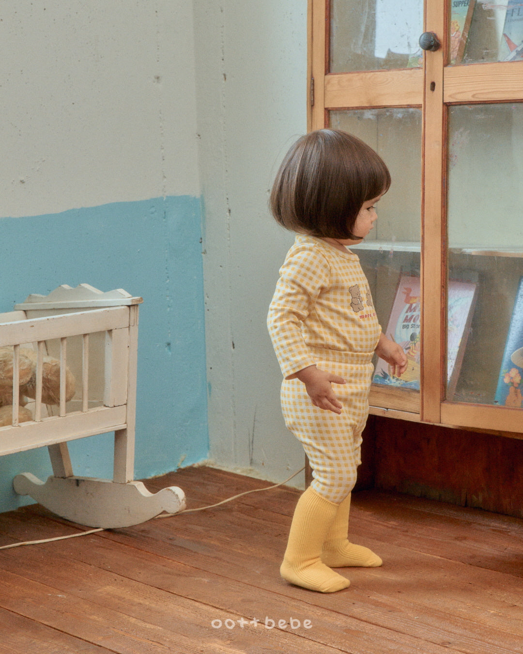 現貨▷ 韓國童裝 Oottbebe Check Bear Top and Bottom Set