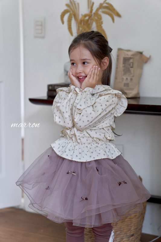 韓國童裝 26秋| MA24 Ribbon Mesh Skirt 裙子