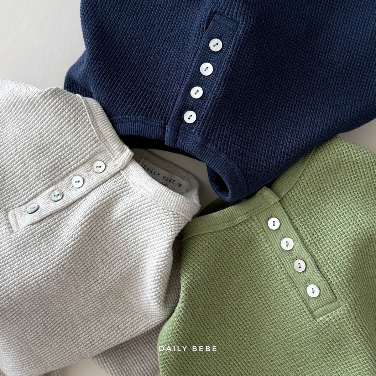 韓國童裝 26秋| DD32 Waffle Henley Tee 上衣
