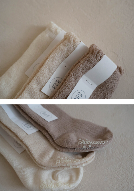PEEKABOO 韓國正品 | PP25211 Flower Knee Socks Set of 3