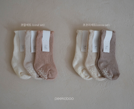 PEEKABOO 韓國正品 | PP25211 Flower Knee Socks Set of 3