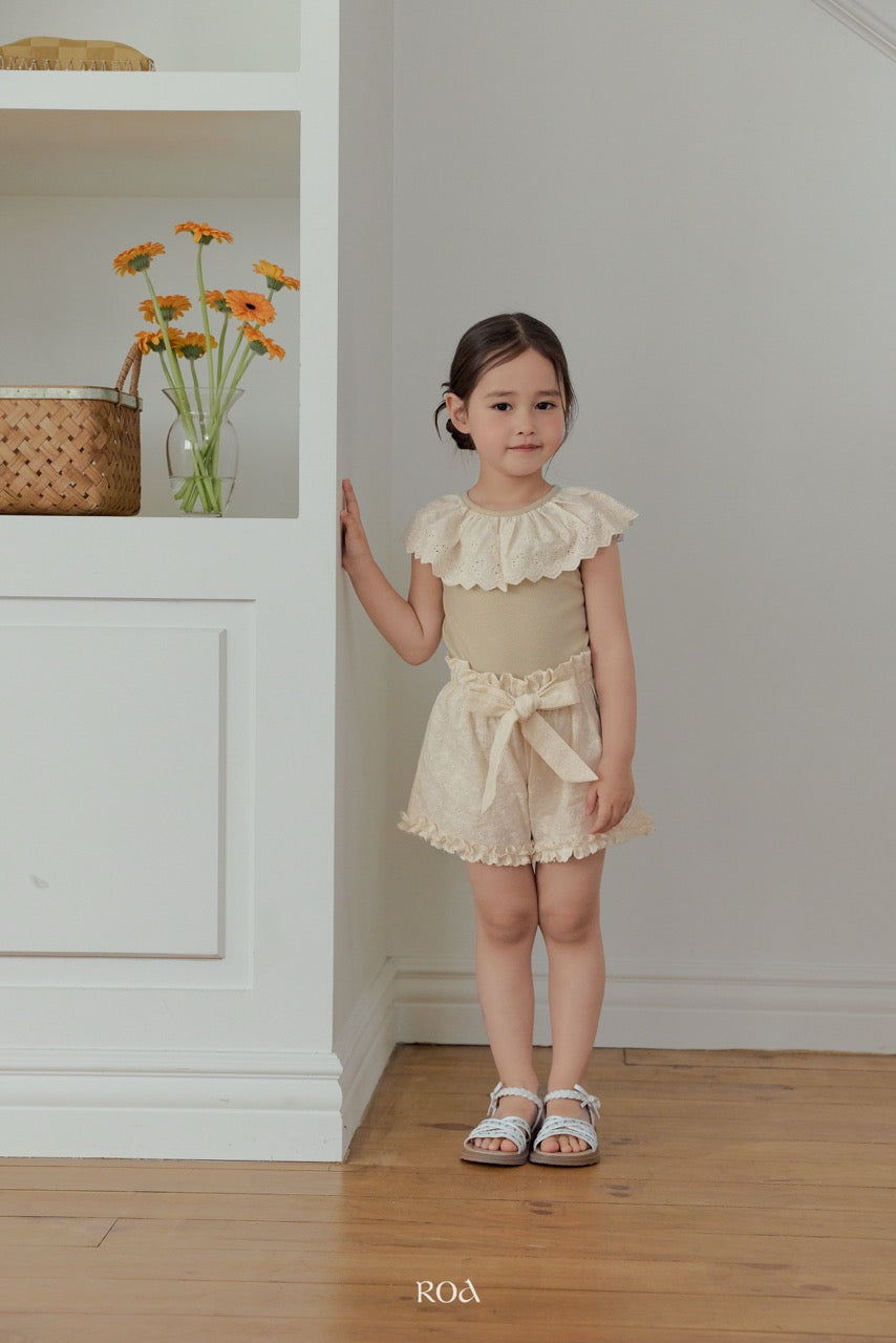 韓國童裝 26夏| RO25 Vanilla Lace Sleeveless T-shirt (90-120cm)