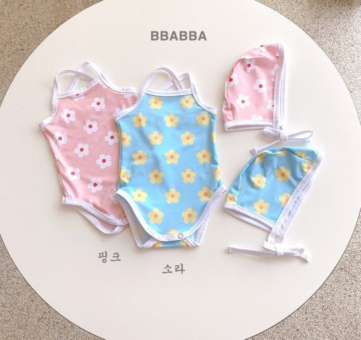 韓國童裝 Swimwear🩱🛟 bbabba Swimsuit and Bonnet Set