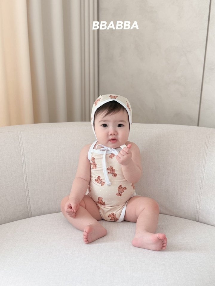 韓國童裝 Swimwear🩱🛟 bbabba Swimsuit and Bonnet Set