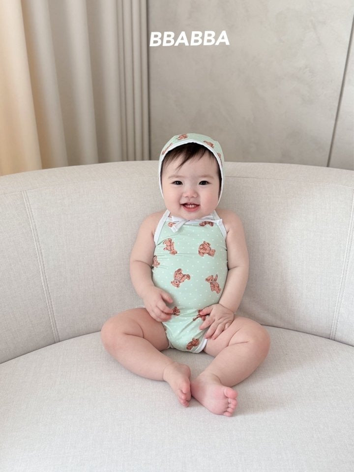 韓國童裝 Swimwear🩱🛟 bbabba Swimsuit and Bonnet Set