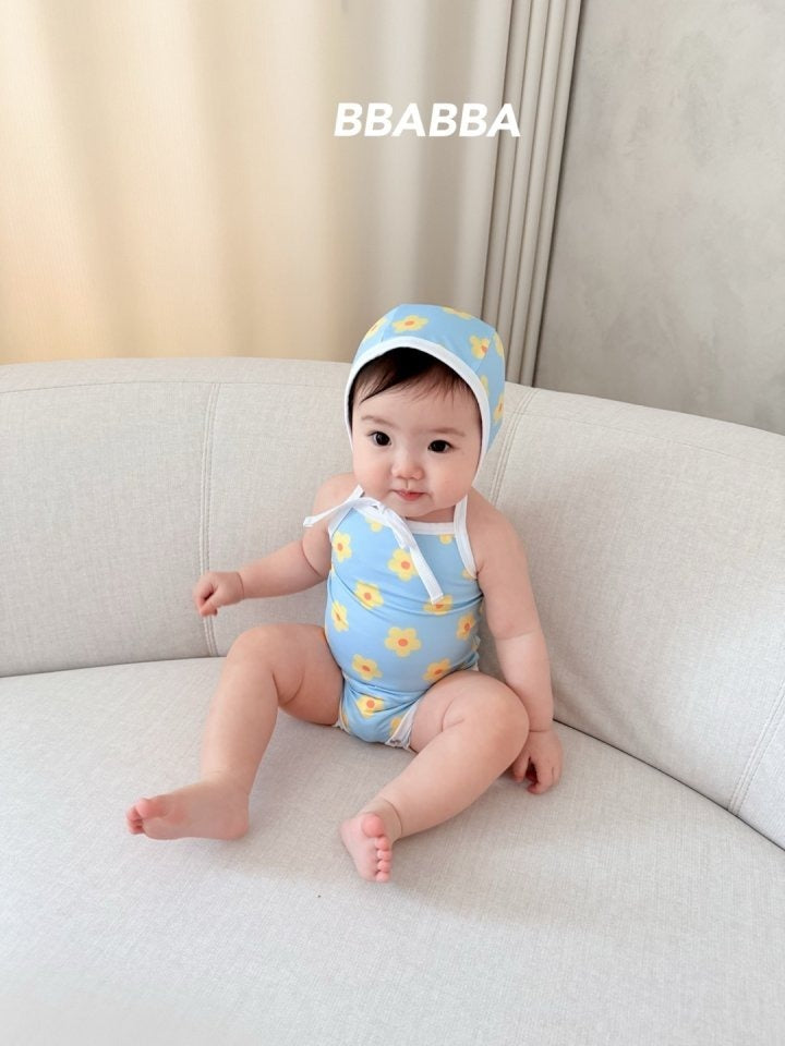 韓國童裝 Swimwear🩱🛟 bbabba Swimsuit and Bonnet Set