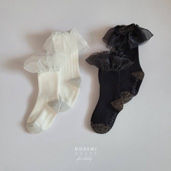 現貨▷ DOREMI SOCKS | Organdy Set - Sock & Knee Socks 2-set (2對裝)