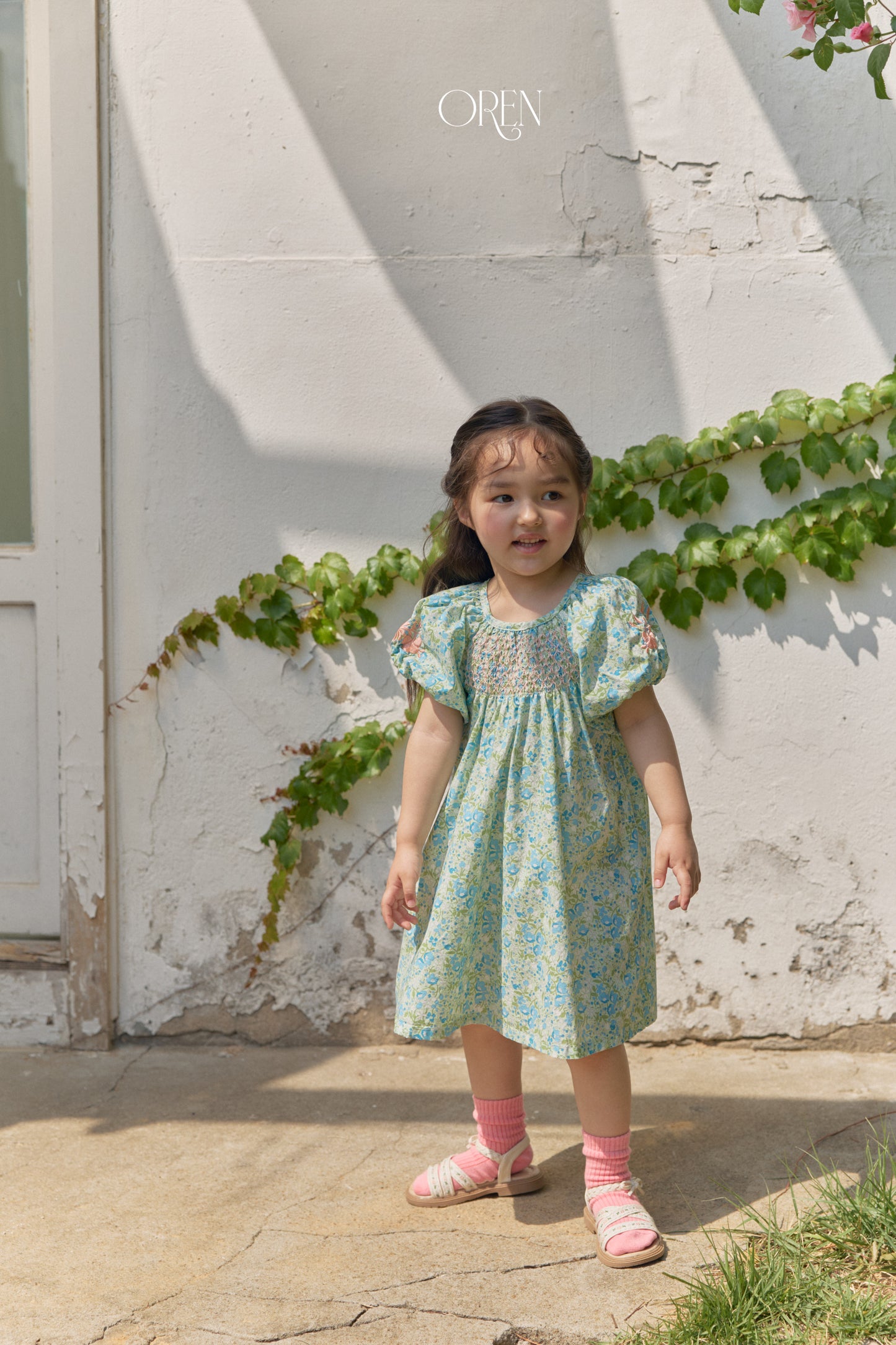 韓國童裝 26夏| OR72 Solara Smocking Dress 索拉拉抓皺洋裝 (90-120)