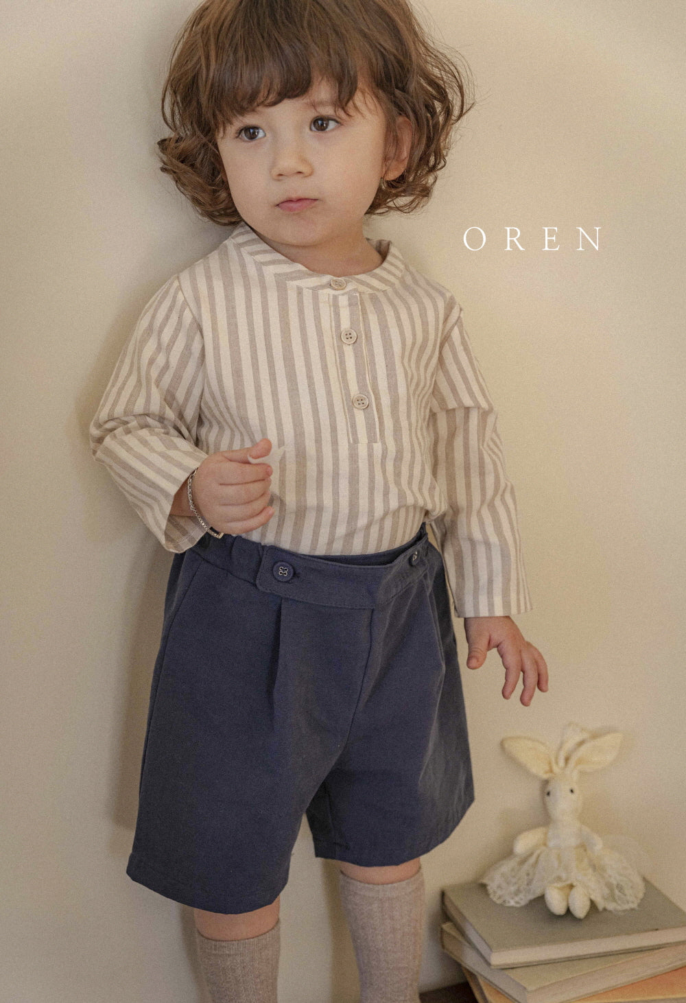 現貨▷ 韓國童裝 25春 | OR25159 SHIRT + PANTS 套裝 (90)