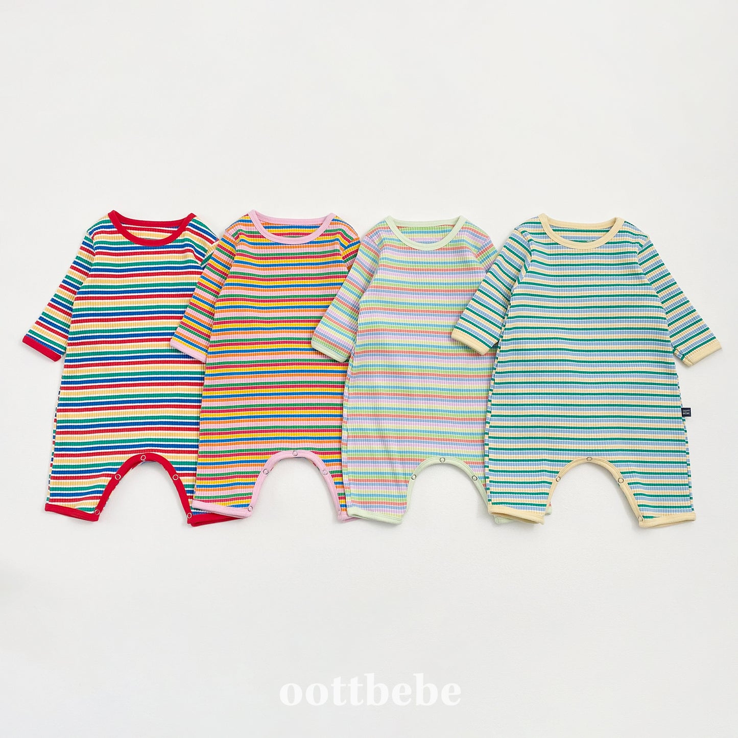 韓國童裝 | OT25334 OT Stripe Baby Suit