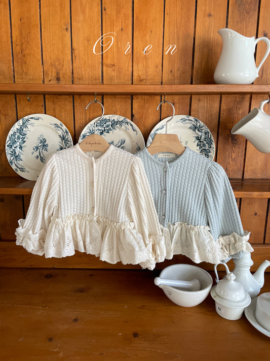 韓國童裝 26春 | OR99 Blanc knit cardigan (85~120cm)