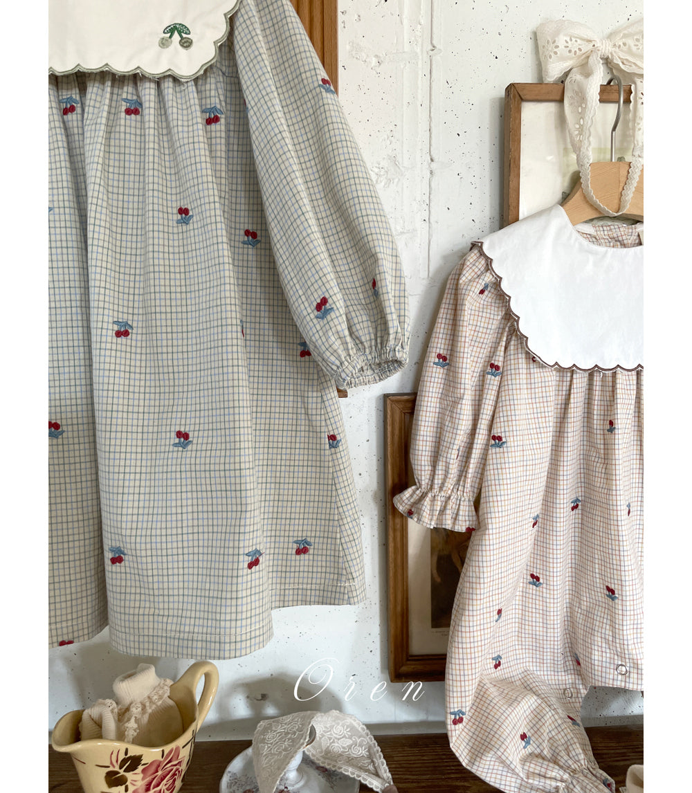 韓國童裝 26春 | OR91 Cherry Dress (85~120cm)