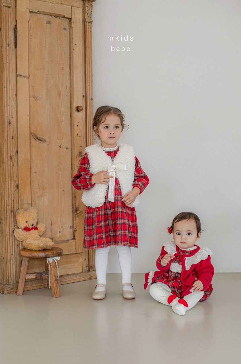 韓國童裝 25秋冬 | MD25412 Merry Check Baby Suit