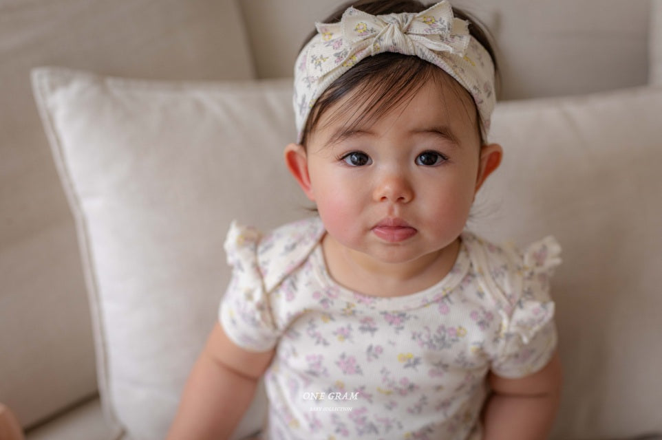韓國童裝 25夏 | GR25210 BABY LILY - BIB & HAIRBAND