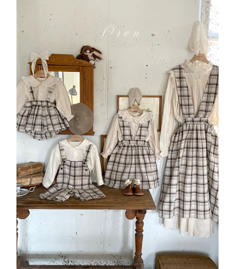 韓國童裝 26春 | OR77 Check Overall (85~120cm)
