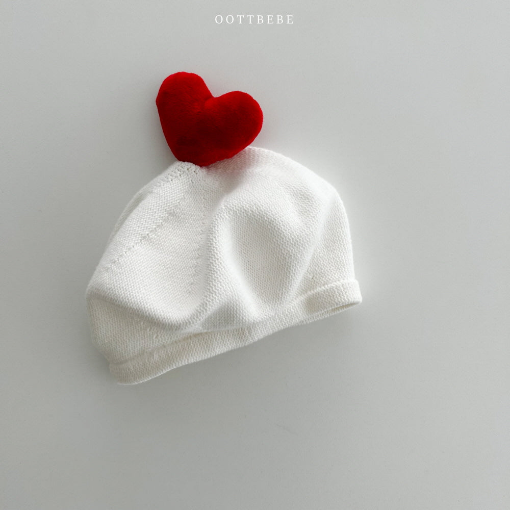 韓國童裝 | OT25370 Heart Knit Beret