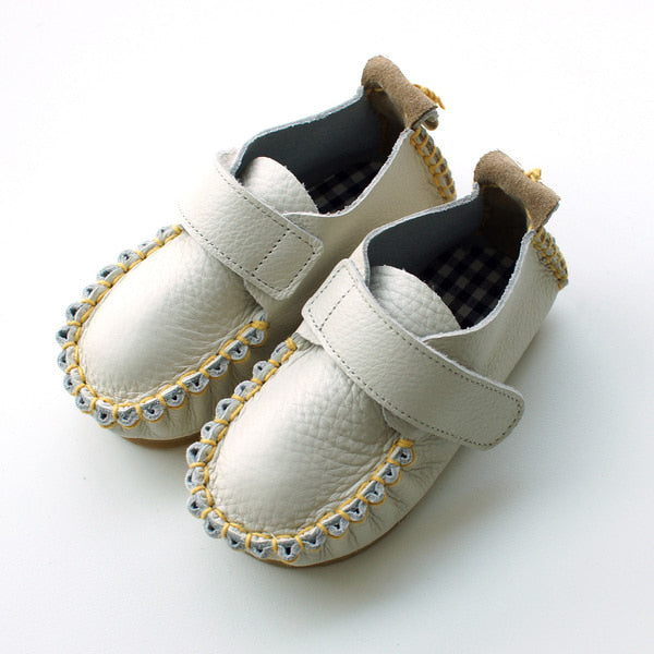 9月團) 韓國手工真皮鞋團 Velcro cream yellow