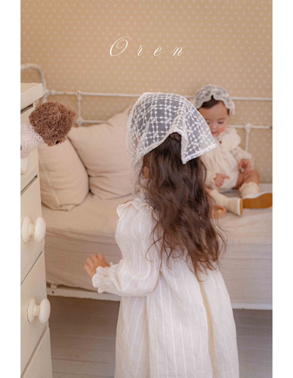 韓國童裝 26春 | OR84 Arabella Lace Trim Hood