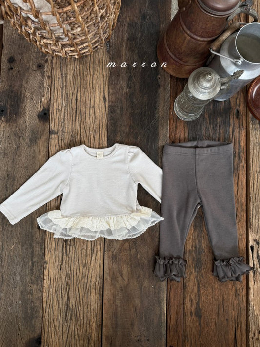 韓國童裝 25秋冬 | MA25434 FRILLED LACE T-SHIRT (BABY & KIDS)