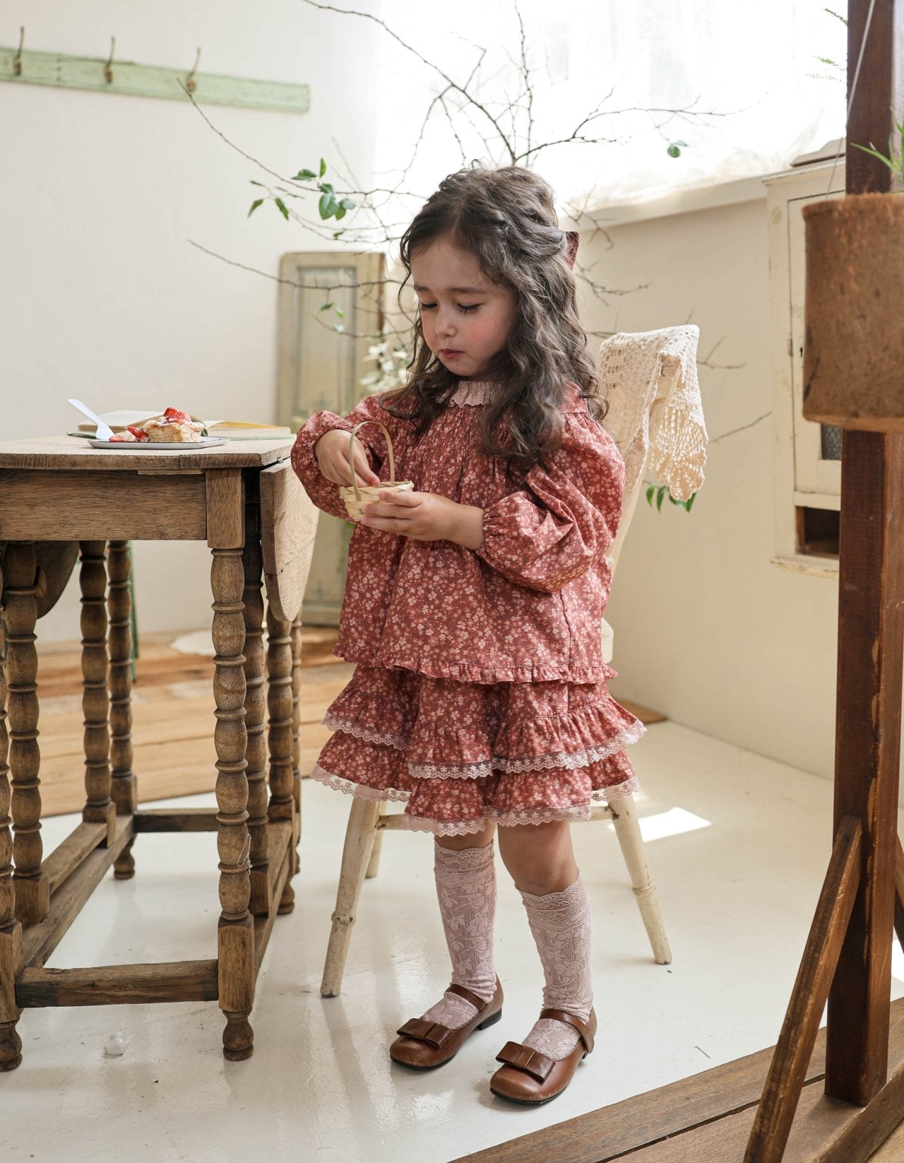 韓國童裝 25秋 | FU25326 Mui Blouse & Ronnie Skirt Set