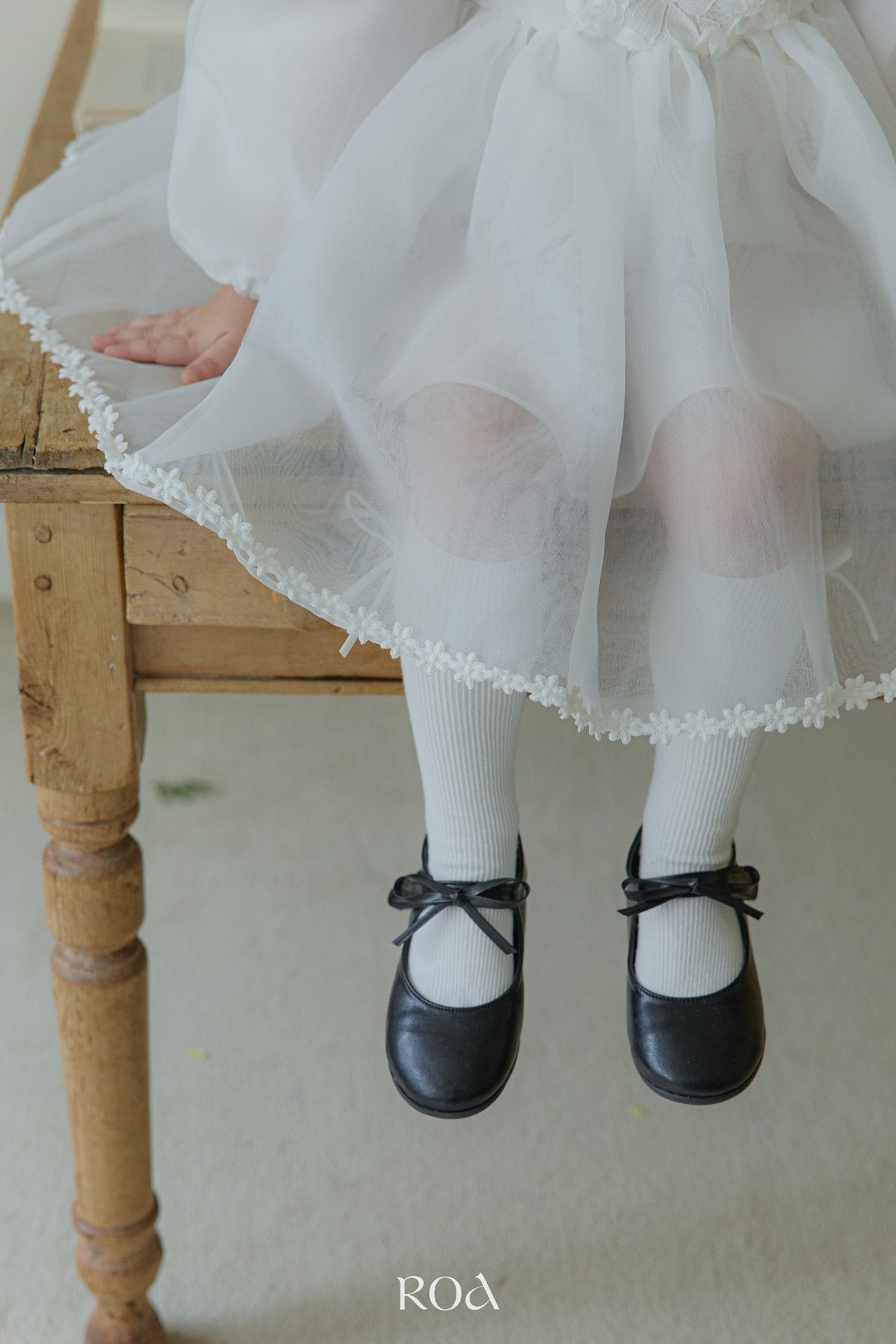 韓國童裝 25秋 | RO25321 Kids Dress Floral White