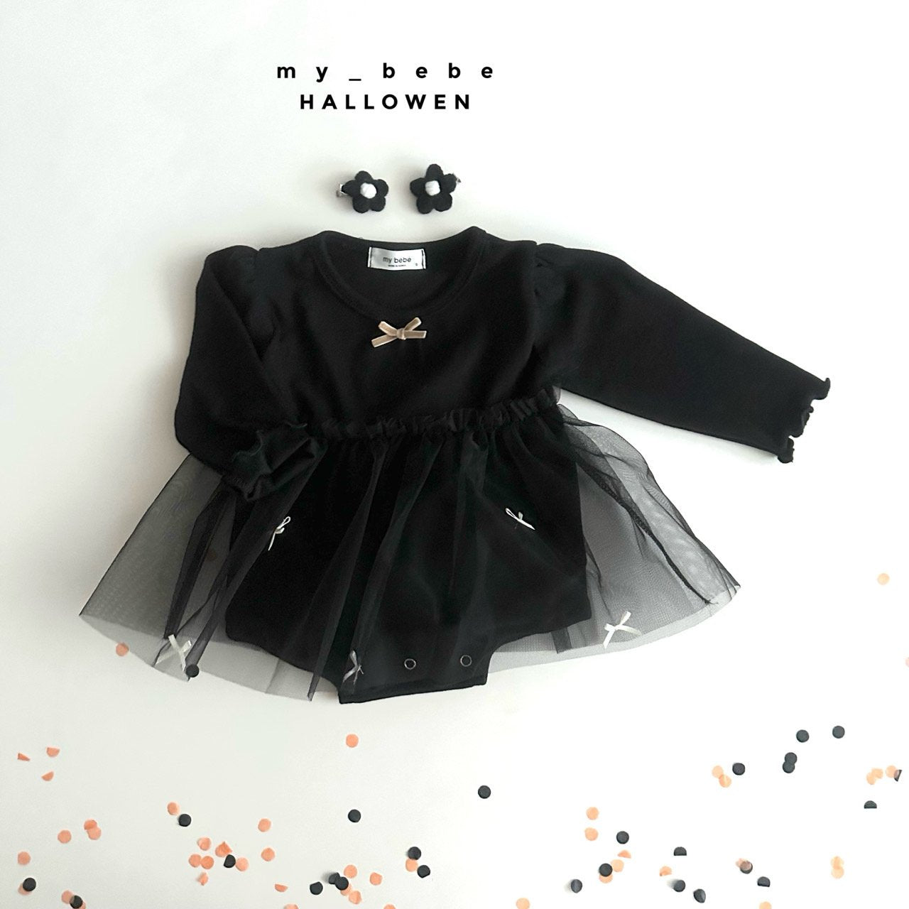 Halloween 萬聖節系列 > mybebe Halloween black flower hairpin (handmade)