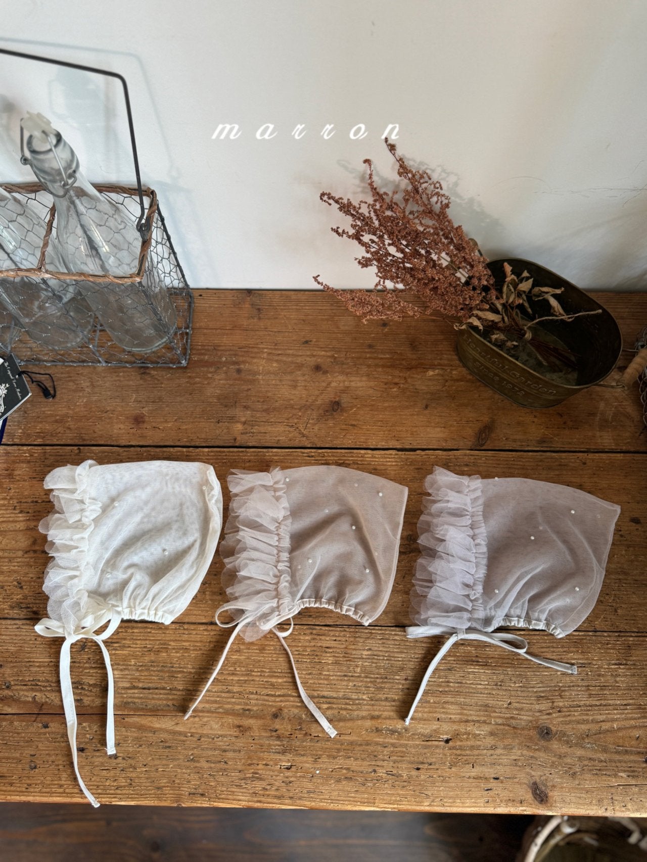 韓國童裝 25秋 | MA25304 Lace Bonnet