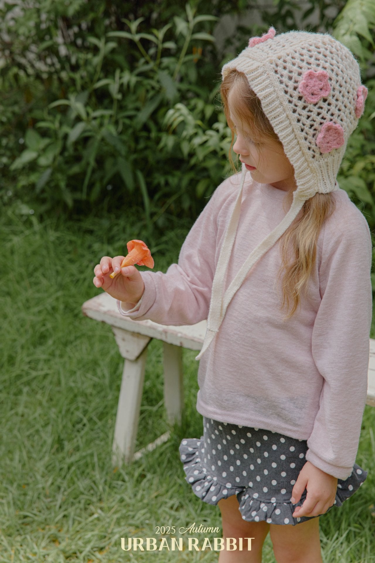 韓國童裝 25秋 | UR25301 Rose Knit Cardigan