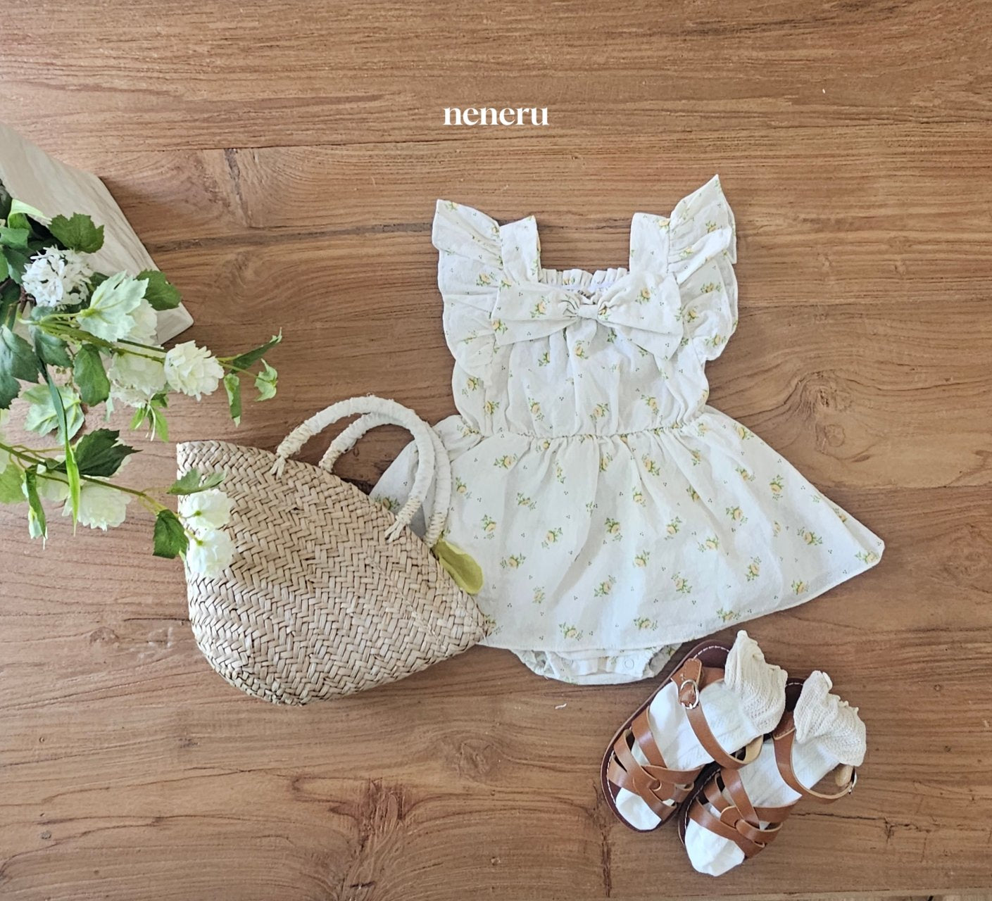 韓國童裝 25夏 | NU25202 Floral Baby Suit