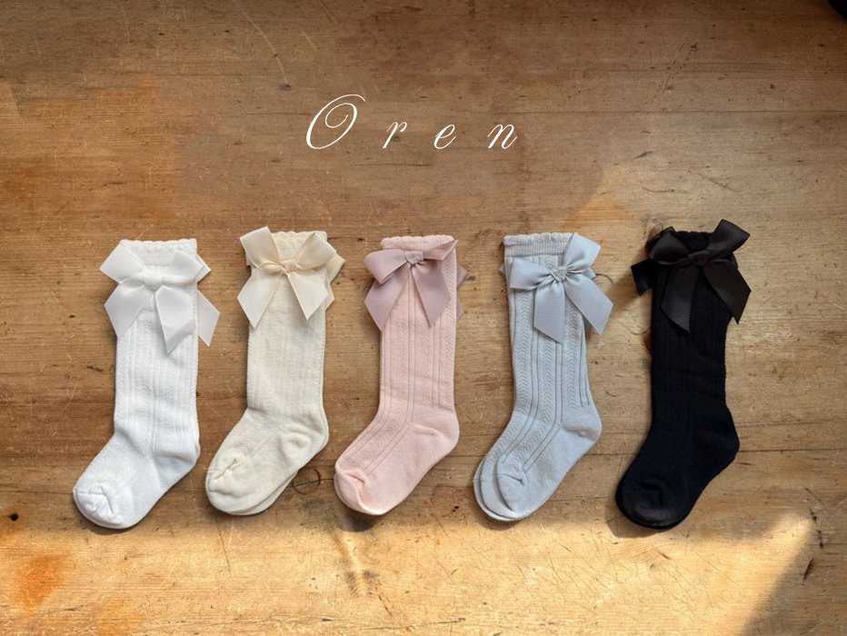 韓國童裝 25夏 | OR25219 RIBBON SOCKS (BABY & KIDS)