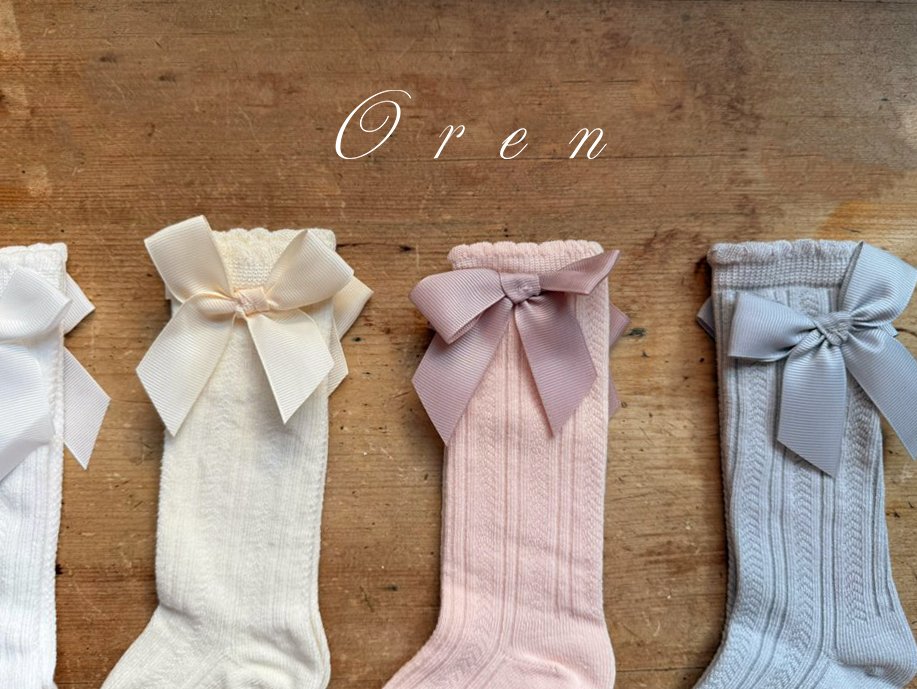 韓國童裝 25夏 | OR25219 RIBBON SOCKS (BABY & KIDS)