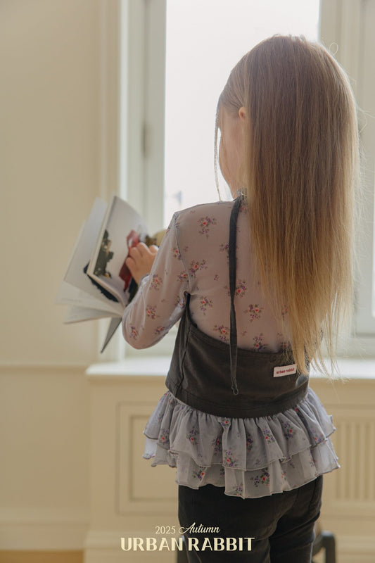 韓國童裝 25秋 | UR25310 flower cancan blouse