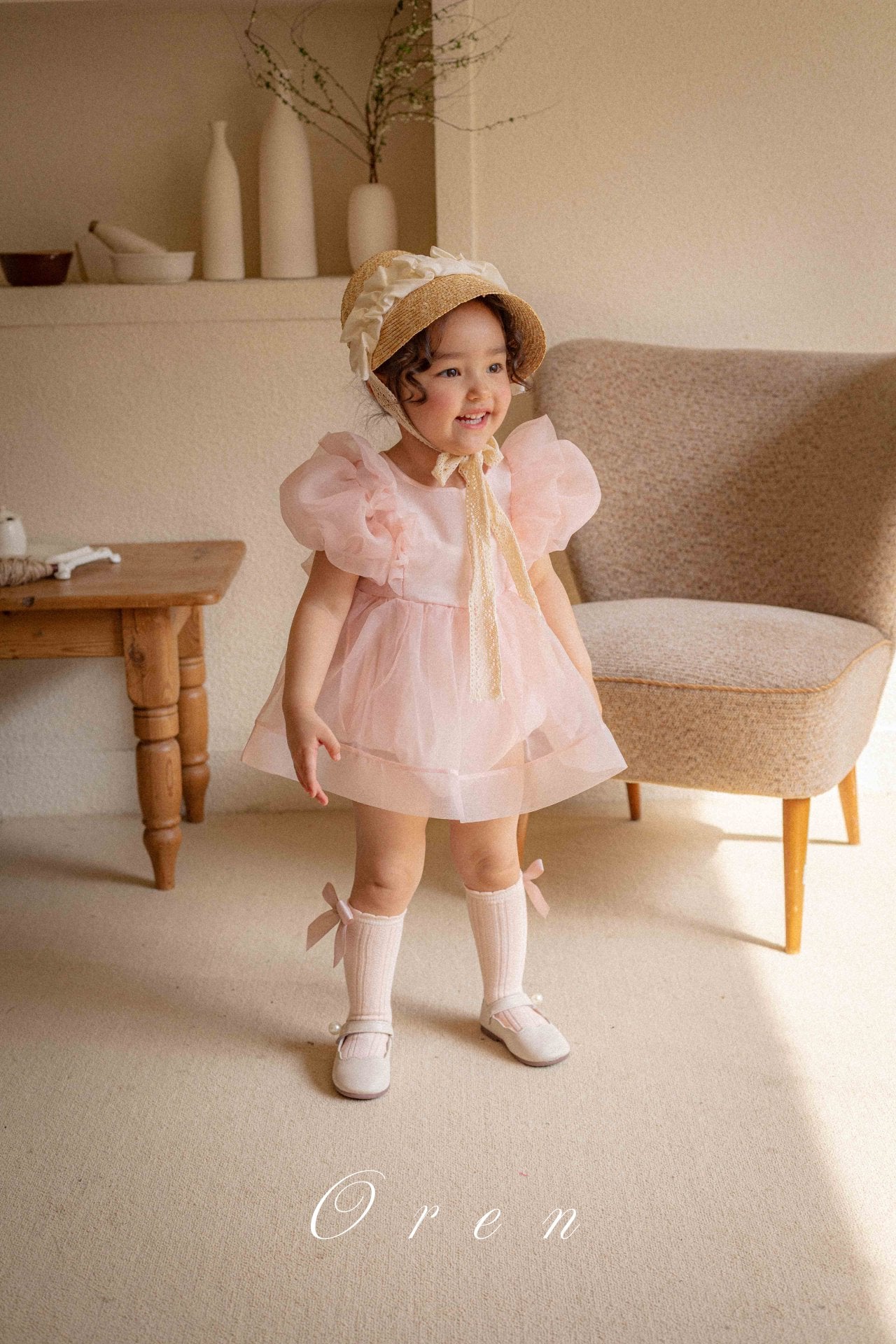 現貨▷ 韓國童裝 25夏 | OR252018 INES BABY SUIT - PINK (~90CM, 13KG) 百日/一歲之選