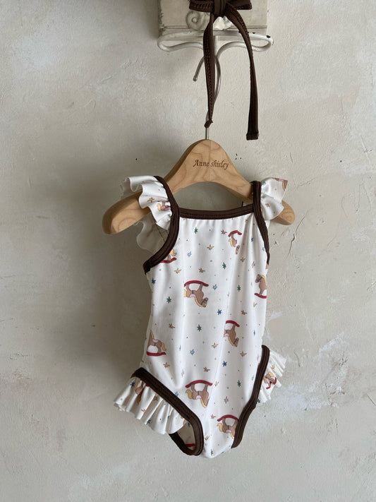 韓國童裝 26夏| AN07 Anne Swimsuit with Bonnet - Bebe