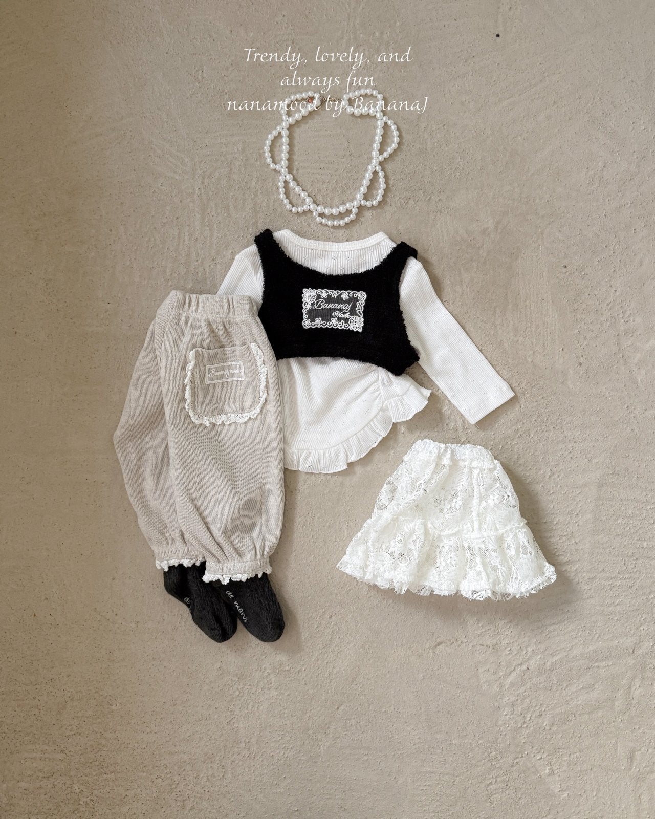 韓國童裝 25秋 | BJ25309 Baby edge tee