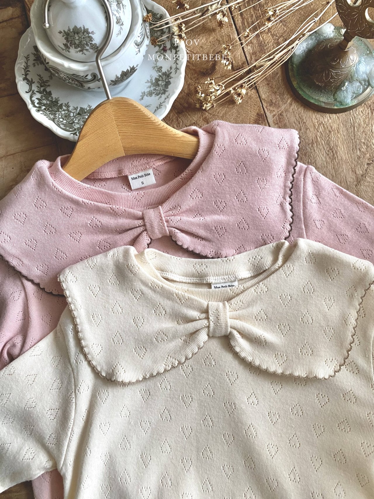 韓國童裝 25秋 | MP25303 Ribbon Collar Baby Suit