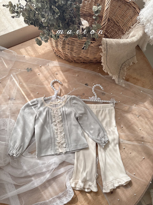 韓國童裝 25秋 | MA25340 Ribbon Lace Tee (Baby & Kids)