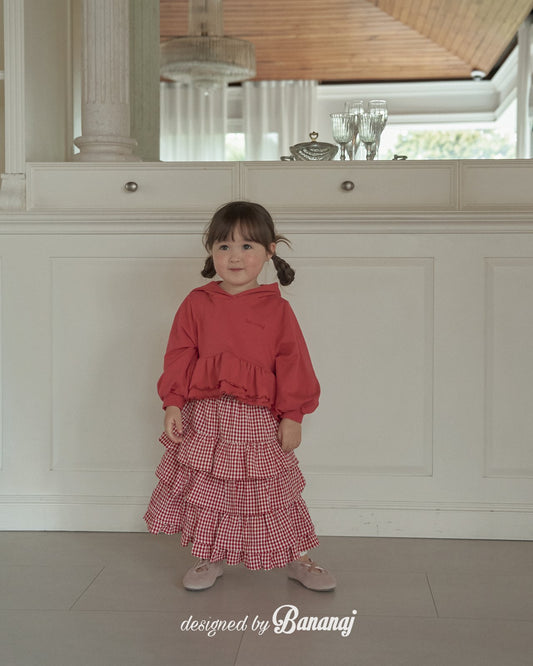 韓國童裝 25秋 | BJ25344 Hooded Frill Tee