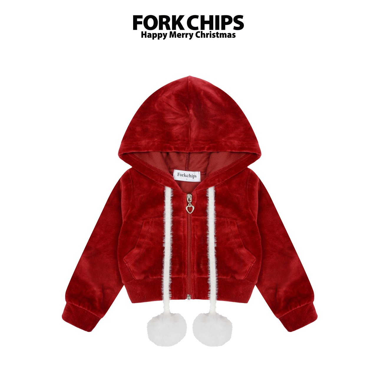 聖誕系列 Christmas | Mink ball hooded zip-up