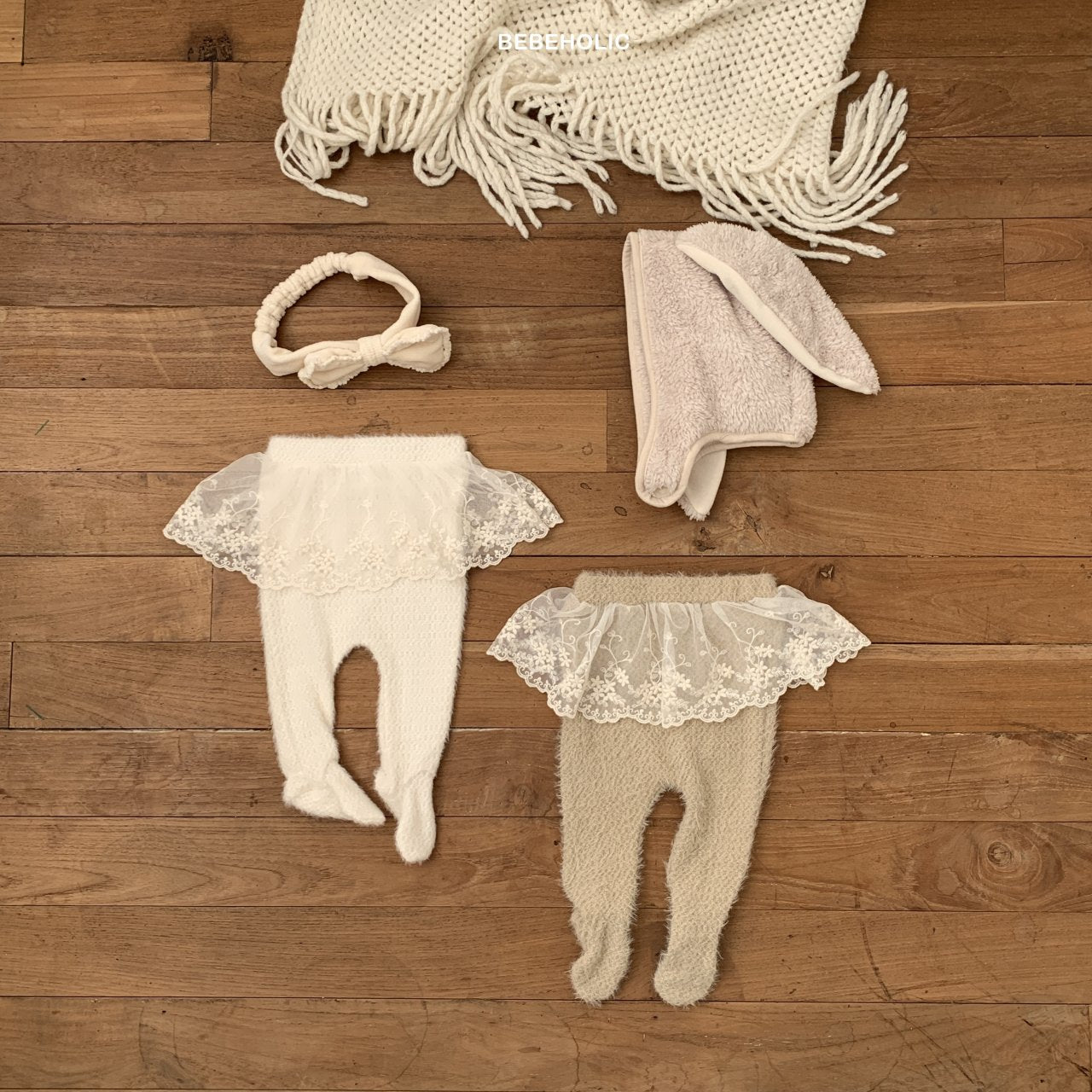 現貨▷ 韓國童裝 24秋冬 | BEBEHOLICS LACE LEGGINGS - SUPER SOFT (6M/12M/18M)