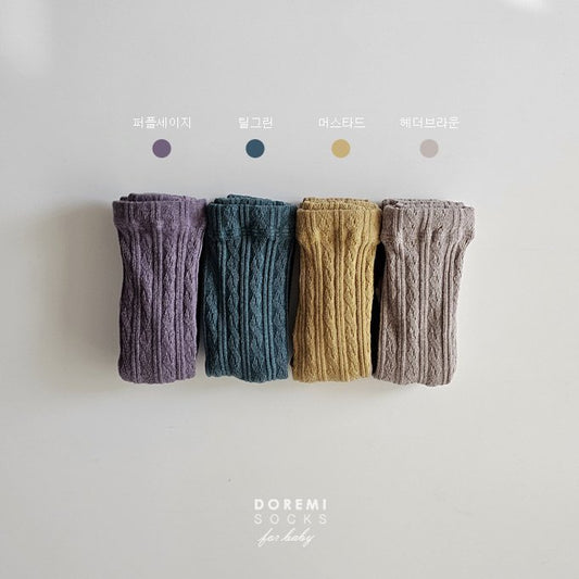 現貨▷ DOREMI SOCKS | Cable Tights 褲襪 (2號(14CM 3-4歲) 防滑◎ 2件減$10*