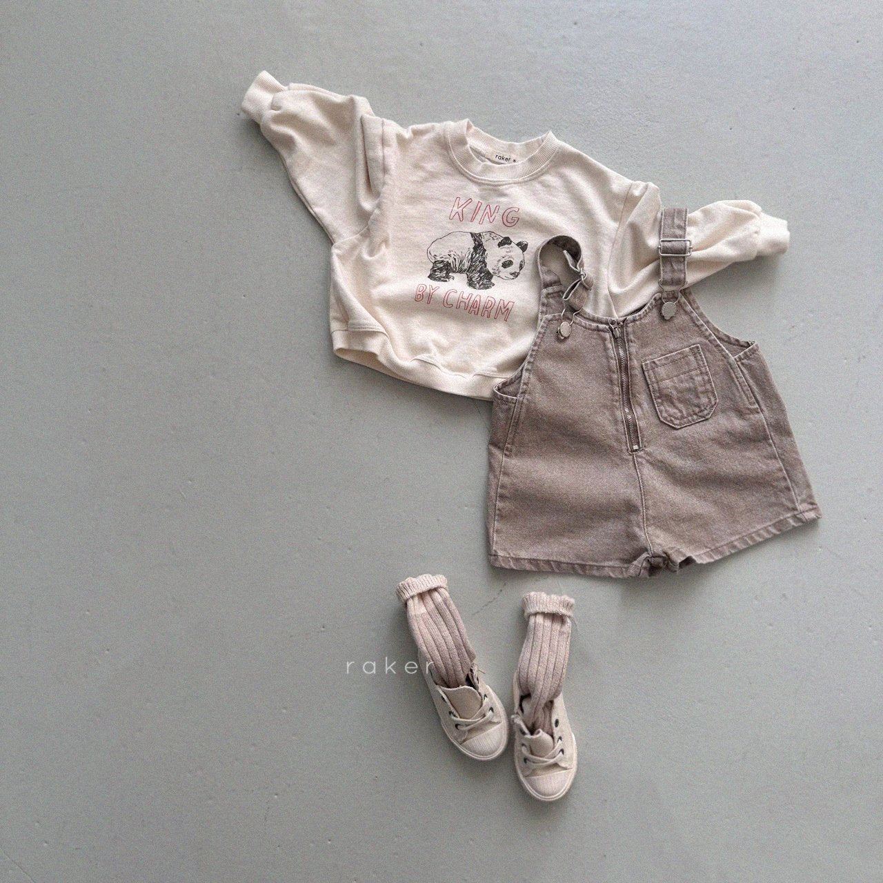 韓國童裝 26春 | RA18 Zipper Shorts Overall (80-130cm)