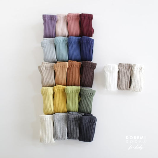 現貨▷ DOREMI SOCKS | Ribbed Tights 白色直紋褲襪