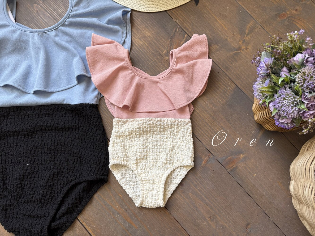 韓國童裝 Swimwear🩱🛟 OR25273 Mom and kids Swimsuit