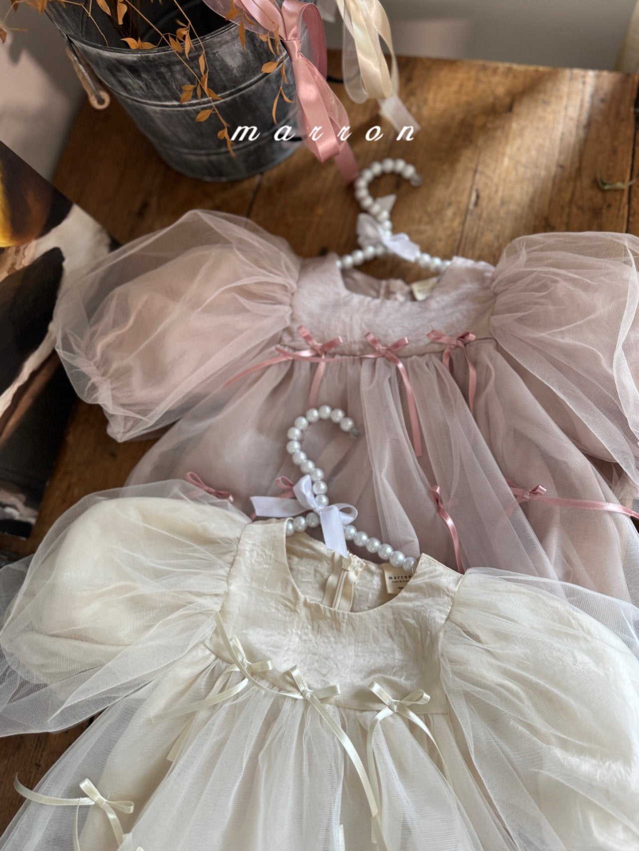 韓國童裝 25秋 | MA25359 Ribbon Lace OPS (Baby & Kids)